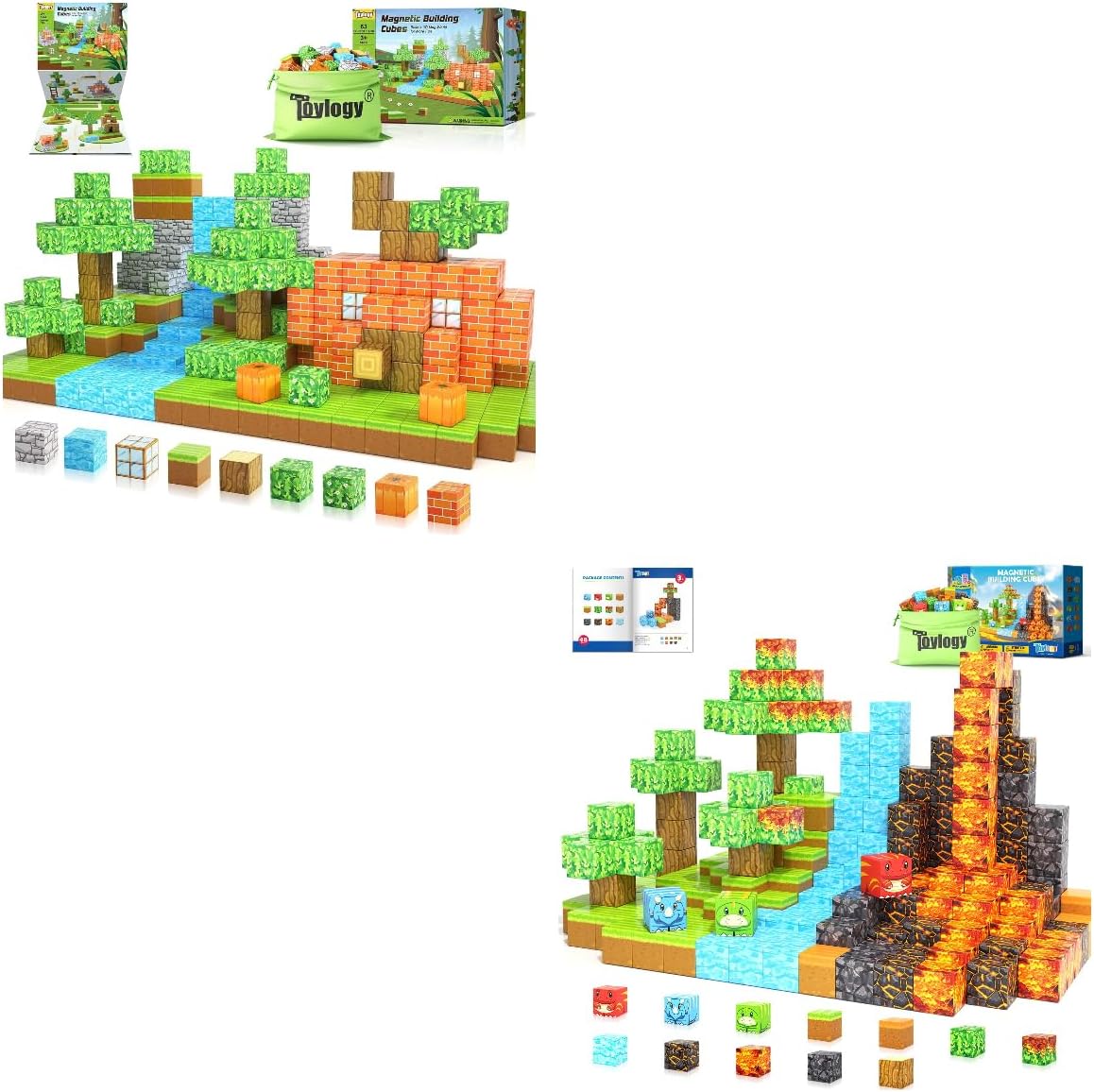 111PCS Magnetic Blocks-Build Mine Magnet World Magnetic STEM Construction Sensory Toddler Toys Kids Games