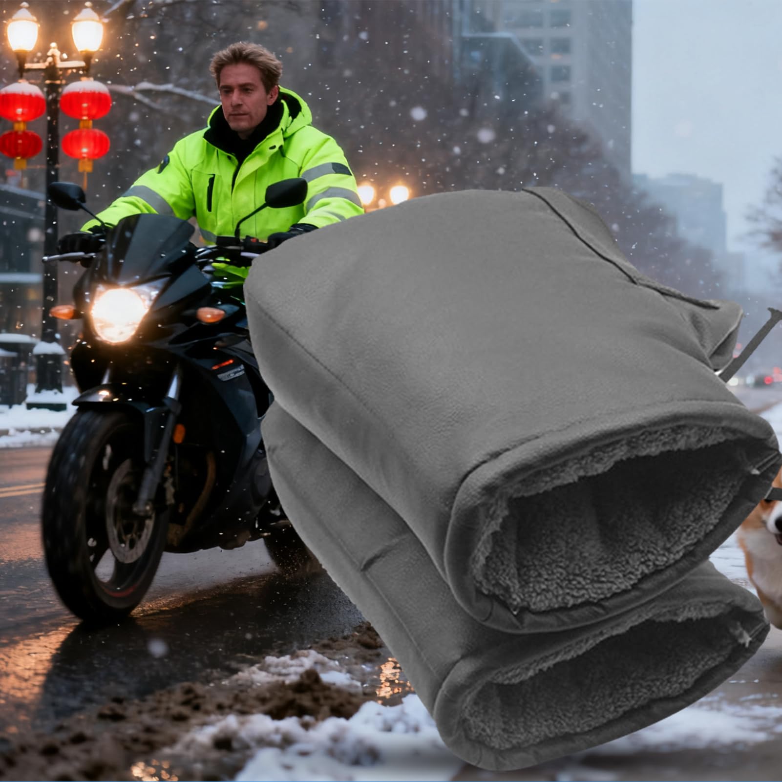 Guanti Per Manubrio Motocicletta Confortevole Termico Elettrico | Inverno ATV Protezione Per Le Mani Muffole Per Uomini Donne Motociclisti Motoslitte Dirt Bike Pendolari Guida Touring