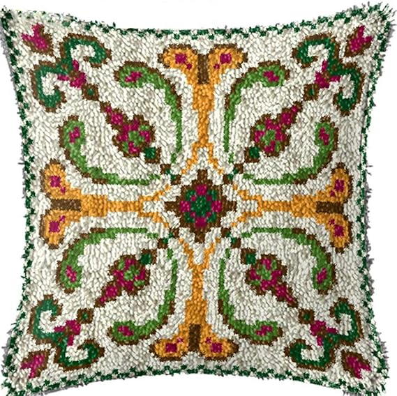 LAPATAIN Latch Hook Kits for DIY Throw Pillow Cover,Flower