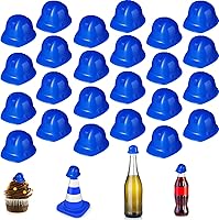 Vista 1 de Sratte 25 piezas de sombrero de construcción en miniatura, mini juguetes de construcción, sombreros de plástico para decoración de botellas