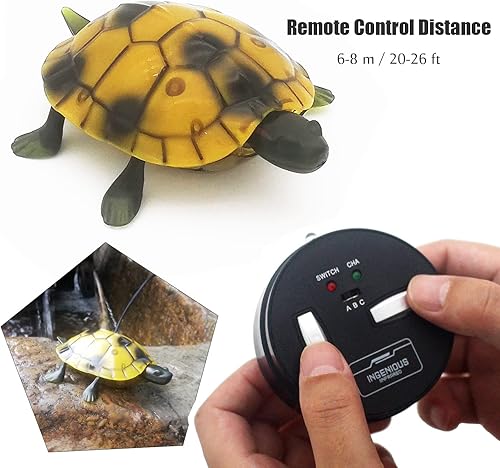 Miniatura 2 de Gosyfeti Juguete de tortuga a control remoto para niños, juguete eléctrico realista de tortuga RC, para mascotas, broma de broma, divertido regalo
