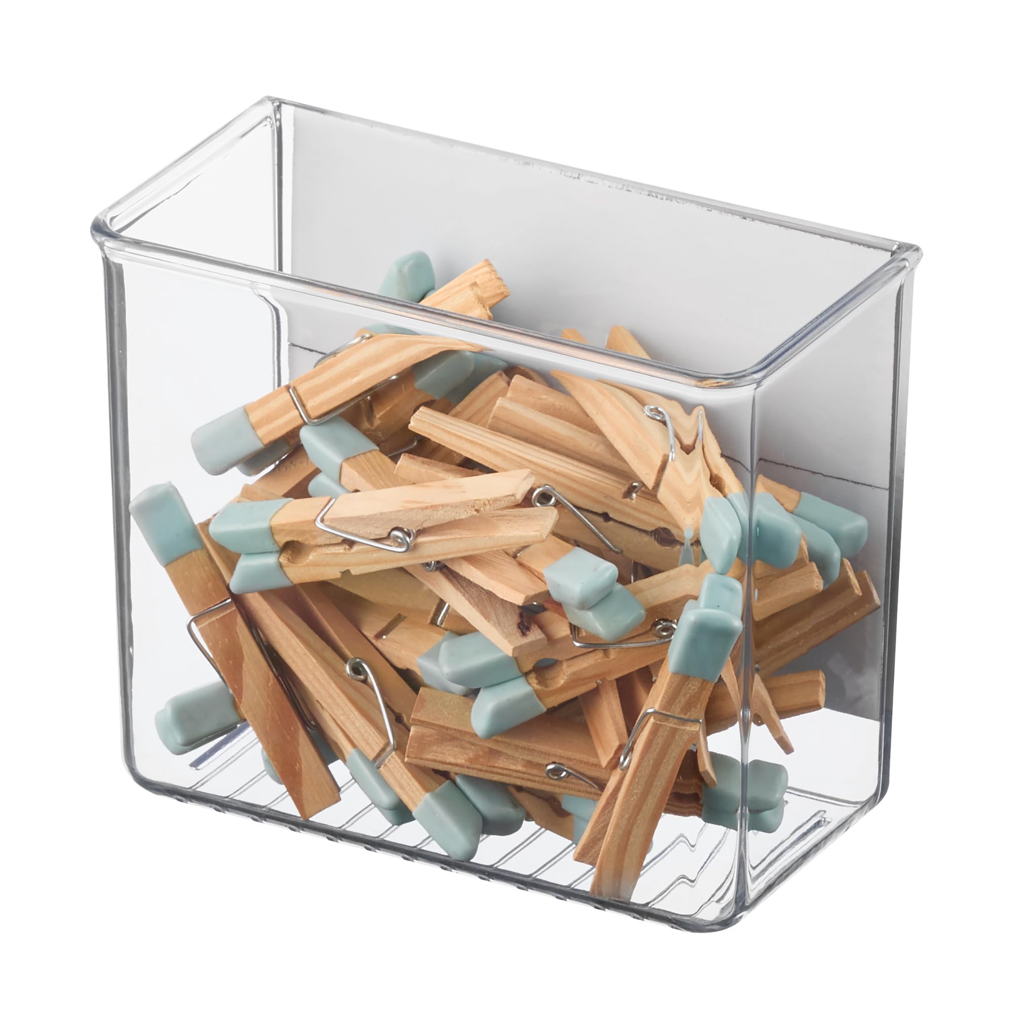 iDesign Magnetic Small Clear Plastic Organizer Bins for Laundry Room Storage