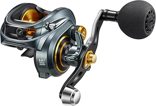 Piscifun Carrete de pesca Alijoz 300 Baitcaster, carrete de cebo de marco de aluminio, 33 libras de arrastre máximo, carrete de fundición de bajo