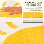 Boho Half Round Sun Bath Mat, Soft Non Slip Bathroom Rug 29"x17" | Microfiber, Absorbent, Machine Washable, TPR Backing Cute Fun Yellow Sun Bath Mats for Shower, Bathroom, Boho Bathroom Décor