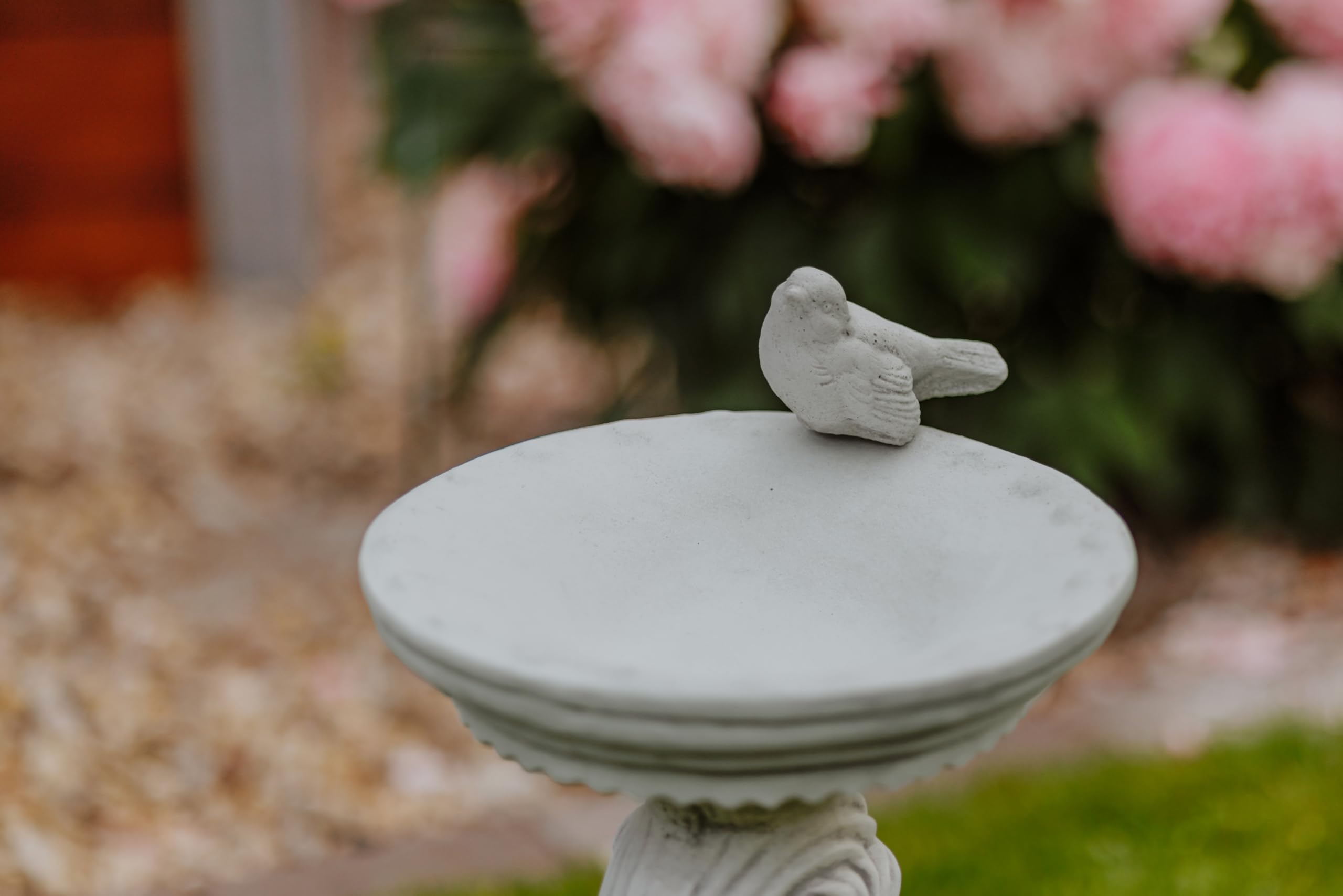 gartendekoparadies.de Chłopiec z dużym poidłem dla ptaków, kamienna figurka wys. 54 cm, 18 kg, szara, odporna na mróz z odlewu kamiennego do użytku na zewnątrz