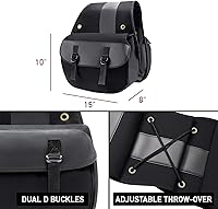 Vista 4 de Nomad USA - Alforjas de lona para motocicleta, ajuste universal fácil y rápido, colocación por encima (Negro)