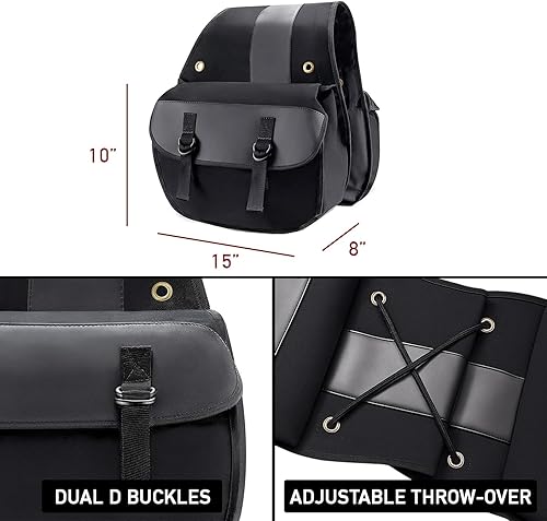 Miniatura 4 de Nomad USA Quick-Easy - Alforjas de lona para motocicleta, ajuste universal, color negro