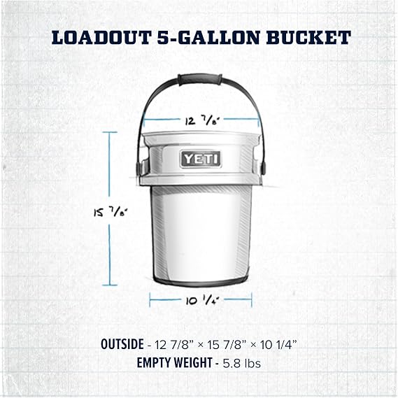 YETI Loadout 5-Gallon Bucket, Impact Resistant Fishing/Utility Bucket