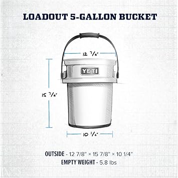 YETI Loadout 5-Gallon Bucket, Impact Resistant Fishing/Utility Bucket
