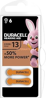 Duracell DA13 Pack of 6 Hearing Aid Batteries 1.4 V Orange