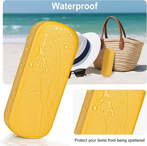 Vista 5 de RayLove Estuche rígido para lentes con paño de limpieza, funda protectora de piel sintética para lentes de sol