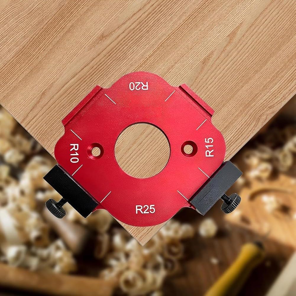 木工用ルーターテンプレート 2 個、木工用、4 In 1 アーク角度位置決めテンプレート、トリミングカッター付き