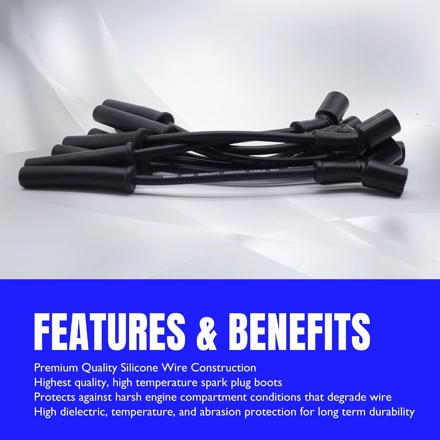 924-2077 8PCS Ignition Spark Plug Wires Compatible with Chrysler Aspen, Dodge Dakota, Dodge Durango, Dodge Ram 1500 Pickup, Jeep Commander, Jeep Grand Cherokee, Ram 1500, Ram Dakota