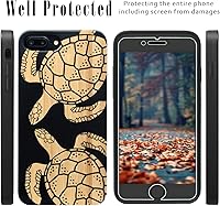 Vista 5 de iProductsUS - Funda de madera para teléfono compatible con iPhone 8 Plus, 7 Plus, 6 Plus, 6s Plus y protector de pantalla, funda de bambú negro