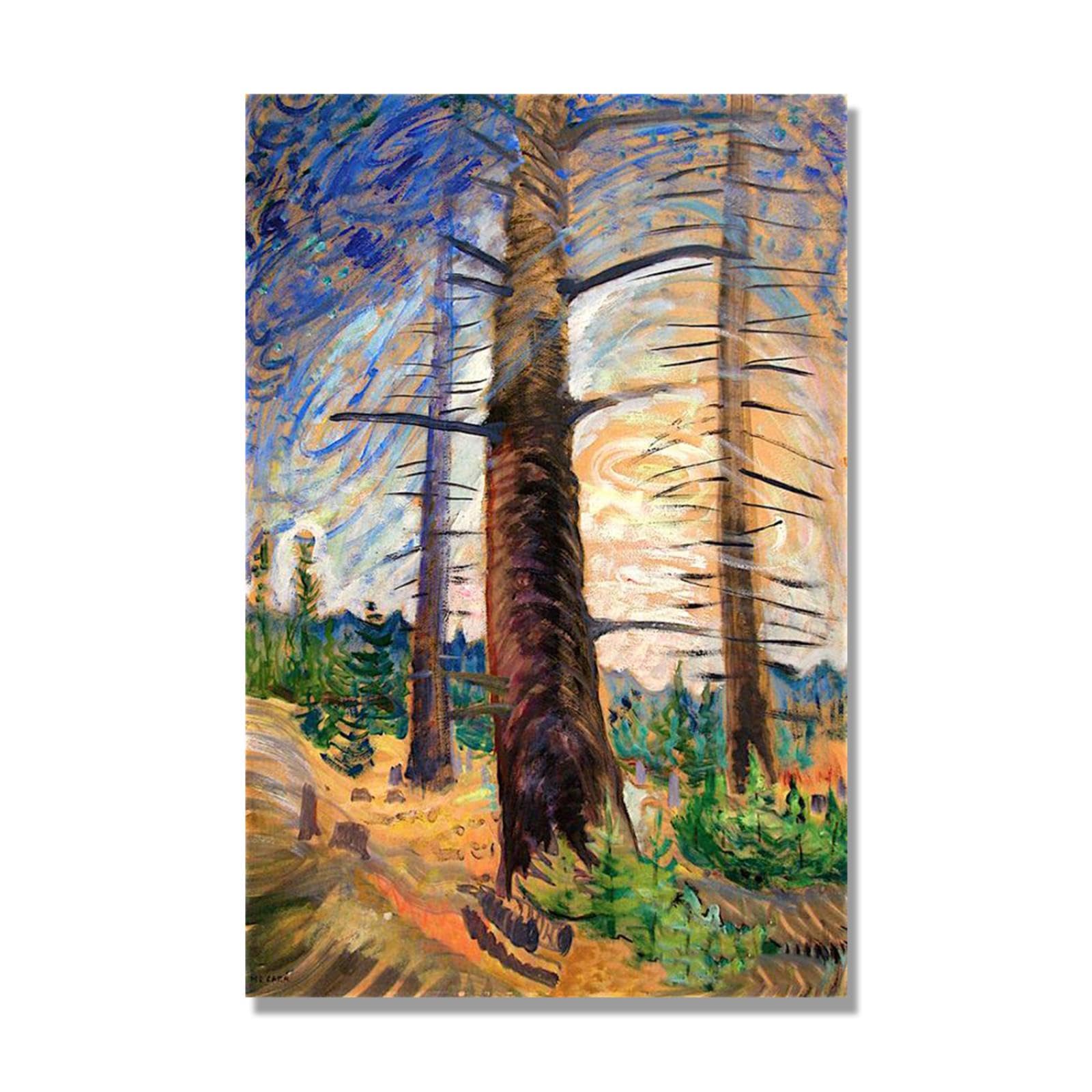 Tableau Abstrait Emily Carr pour Décoration Murale Salon Toile Seule