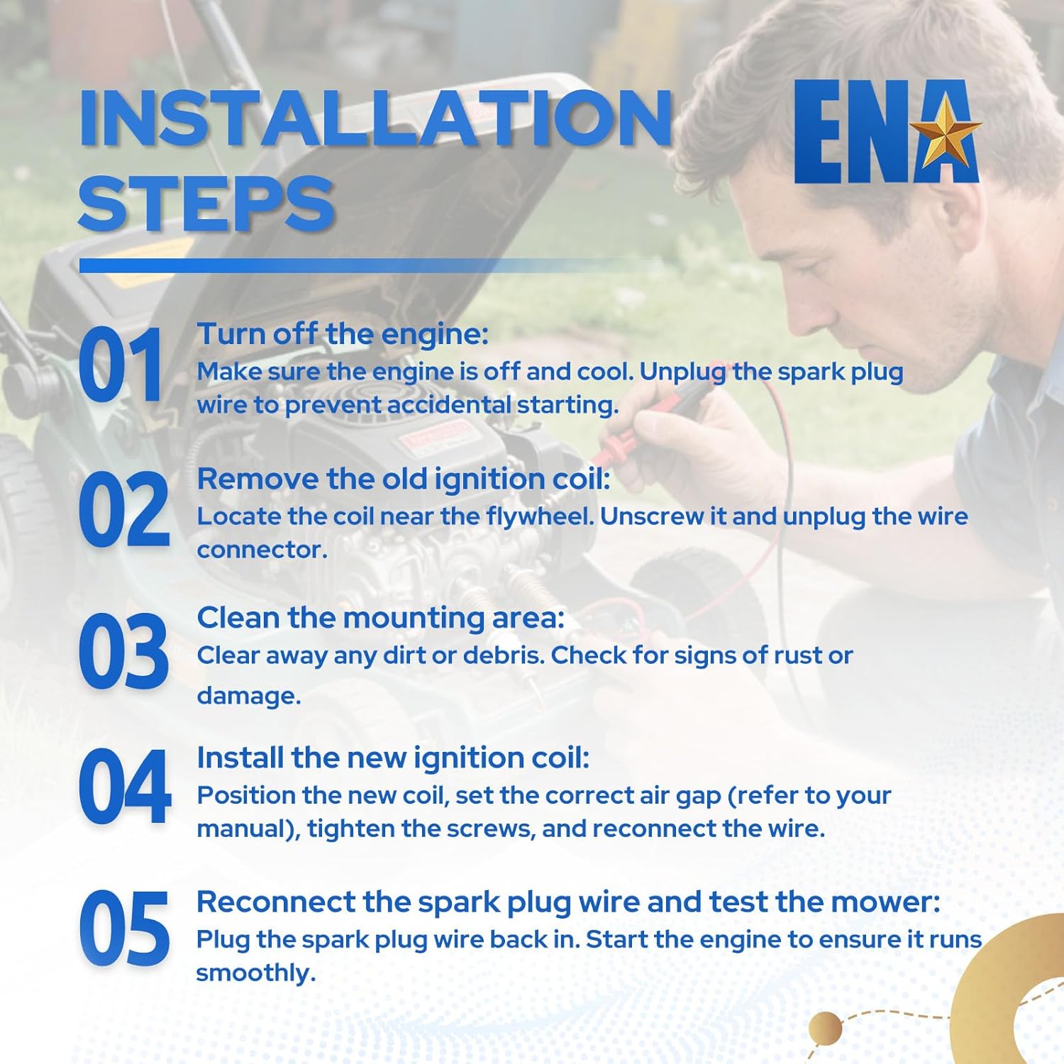ENA Set of 2 Ignition Coil 32-584-06-S Compatible with Kohler KT ZT Engines 7000 Series Lawn Mower Engines KT610 T715 KT725 KT730 KT740 ZT710 ZT720 ZT730 Replacement for 3258406-S 3258406 3258406S