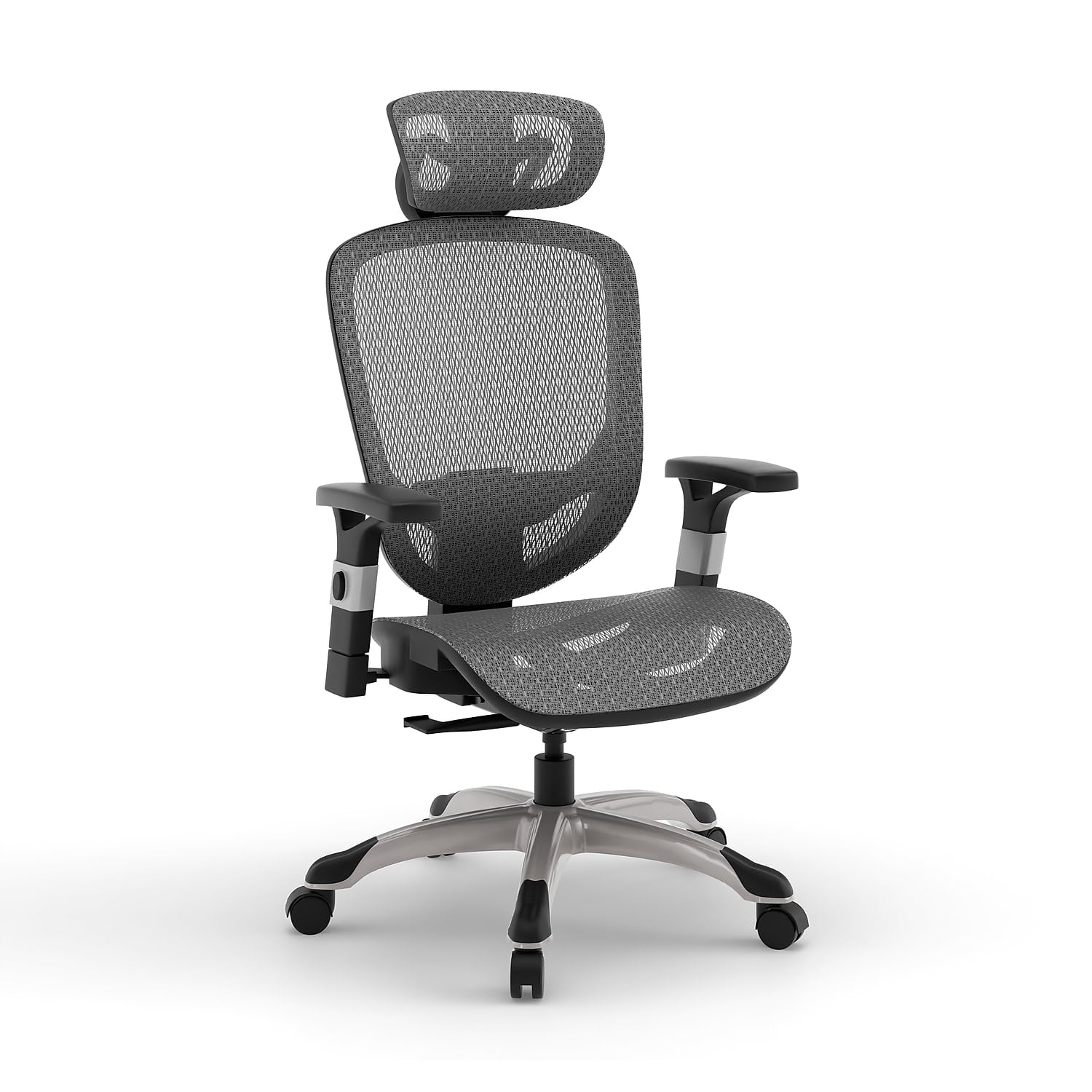 Ergonomic Task Chair, Mesh, Ergonomic, Lumbar Support, Swivel, Gray