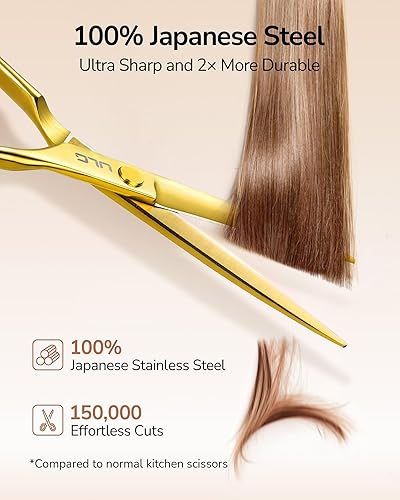 Miniatura 2 de ULG Juego de tijeras profesionales para cortar el cabello, tijeras de peluquería japonesas de acero inoxidable de 6.5 pulgadas y tijeras de