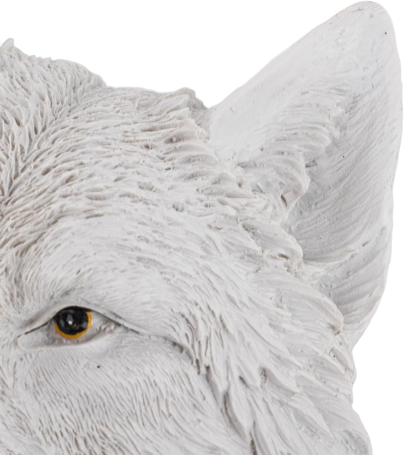 Gonetre Home Decor 3D Simulation Animal Statues Wall Decor Resin Exquisite Animal Statues Wall Hanging Sculpture for Home Bar (White Wolf)