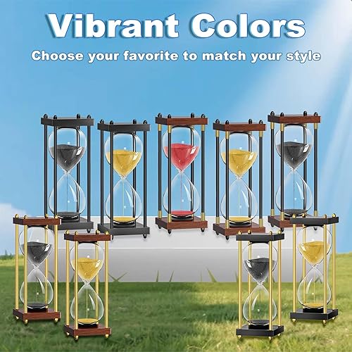 Miniatura 7 de Reloj de arena de arena de 30 minutos reloj de arena de madera pequeño, reloj de arena, reloj de arena de oro antiguo 30 minutos, reloj de arena