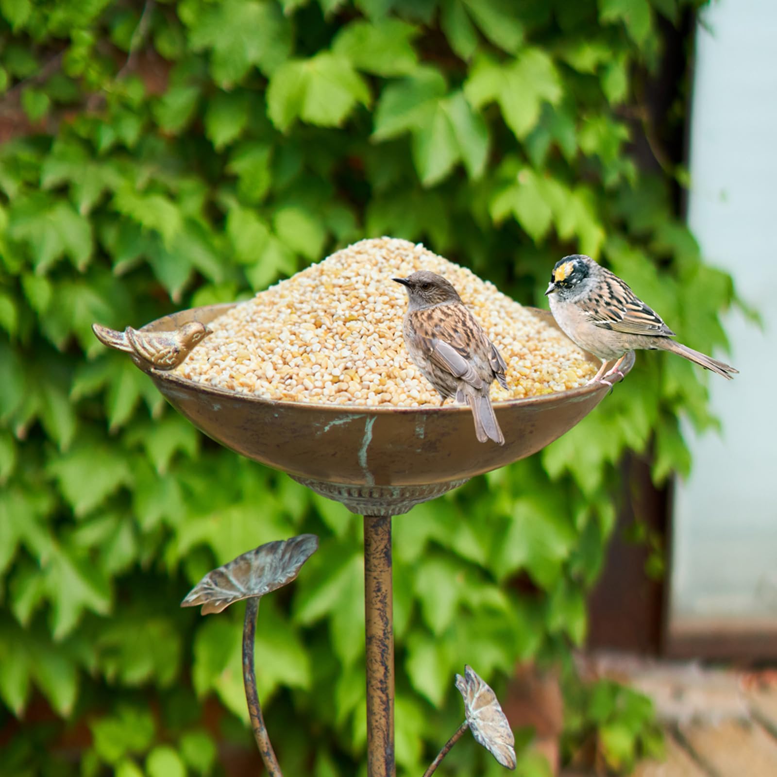 29 cm B x 72,4 cm H Vogeltränke aus Gusseisen Podest Vogeltränke für den Außenbereich | Vogeltränke für draußen Vintage Metall Vogeltränke Garten Hof Dekoration