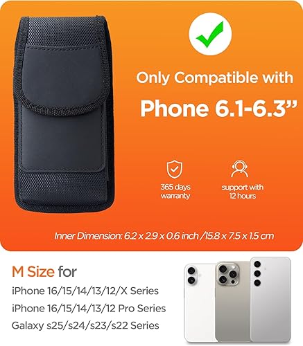 Miniatura 2 de Funda para teléfono compatible con iPhone 161514131211 y modelos Pro, Galaxy S25 S24 S23 S22, soporte para cinturón de teléfono celular con