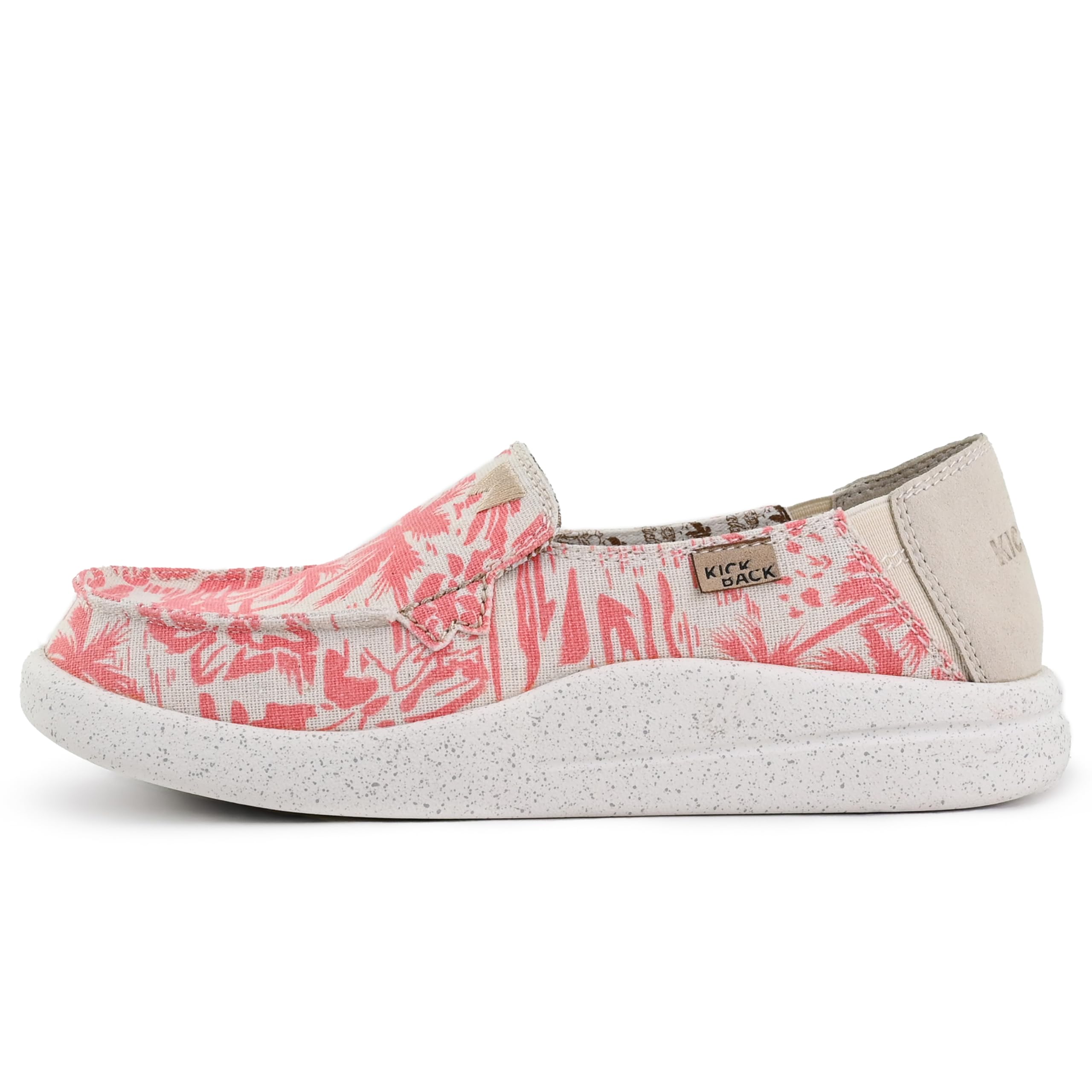 Kickback Rizzo Femmes Mocassins - MOC Toe pour Dames - Chaussures légères en Lin ou en Toile à Enfiler - Semelle orthopédique pour Le Confort - Chaussures d'été décontractées