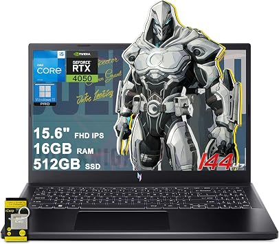 acer Nitro V 15 Gaming Laptop 15.6" FHD IPS 144Hz Intel Octa core i5-13420H 16GB RAM 512GB SSD GeForce RTX 4050 Backlight Type-C Win11Pro ICP Accessory