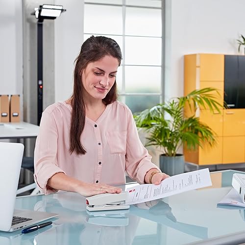 Miniatura 3 de Novus B4 Grapadora Ejecutiva Compacta, Capacidad de 40 hojas, Ingeniería alemana, GrapaPinTack, Accionamiento de acero, Garantía de 25 años, Gris