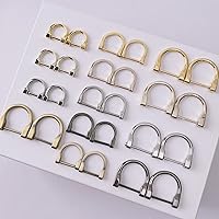 Vista 7 de willikiva 4 anillos en D de repuesto con grillete de tornillo para llaves, herradura en forma de U, anillo Dee para bricolaje