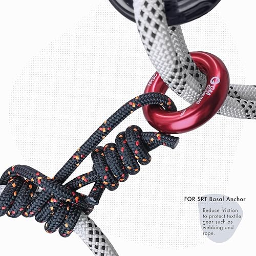 Miniatura 26 de GM CLIMBING Rappel Ring 25kN para escalada en roca Arborist Rescue Slackline Hammock Large Negro_1 paquete