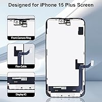 Vista 3 de para iPhone 15 Plus Reemplazo de pantalla de 6.7 pulgadas, ensamblaje frontal de pantalla táctil LCD digitalizador 3D con sello