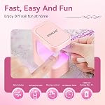 JODSONE U V Mini Nail Lamp with Timer Cordless Portable LED Light for Fast Curing Gel Polish Pink