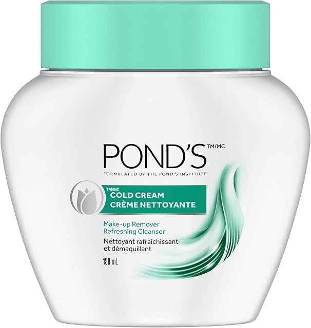 Pond's Crème froide pour peau normale ou sèche Dégraissant de maquillage et nettoyant rafraîchissant testé dermatologue 190 ml