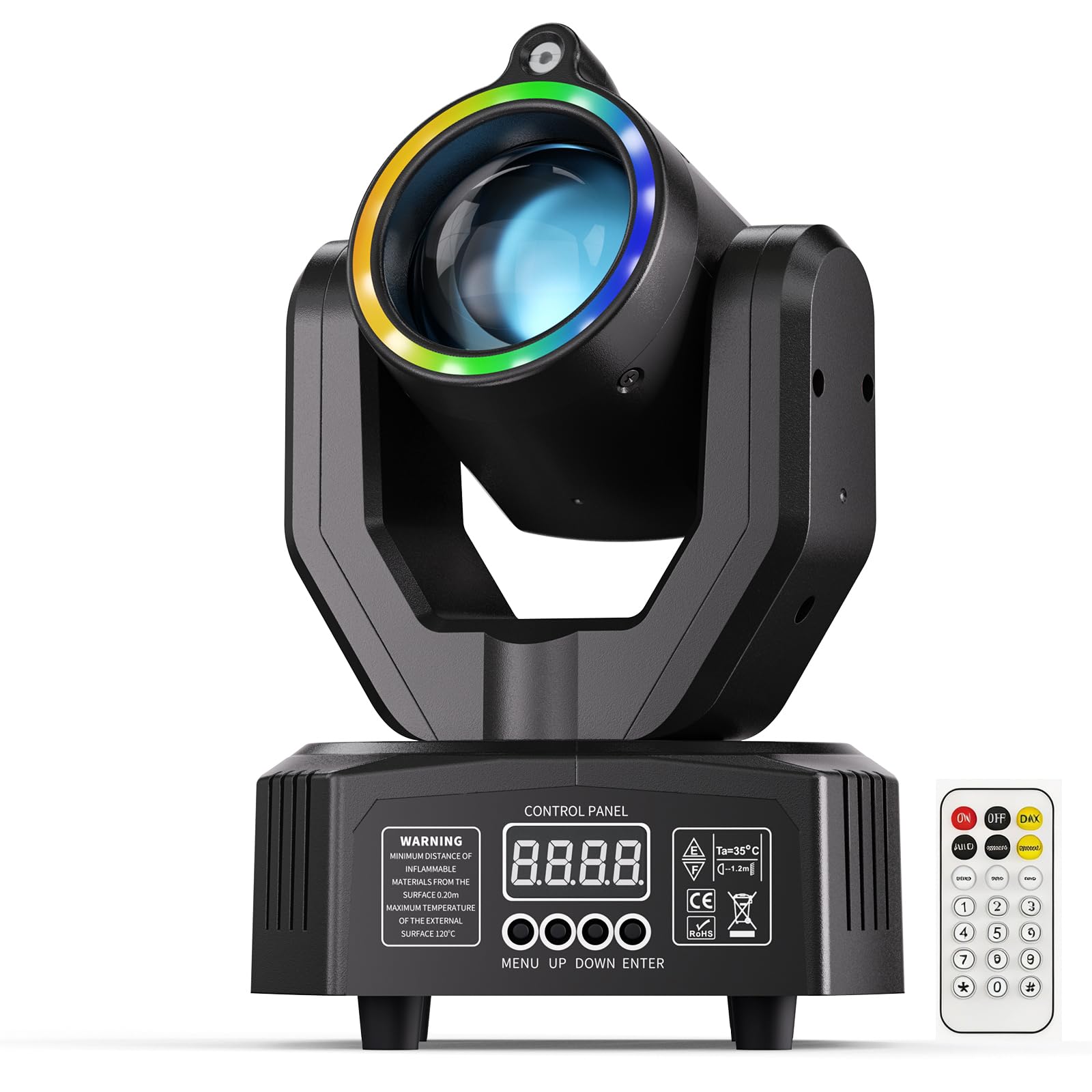 Mini Teste Mobili LED 30W, Luce da Palcoscenico RGBW Beam, DMX512 Controllo Sonoro Las Effetti Luminosi con Telecomando per DJ Bar Festa Discoteca Matrimonio