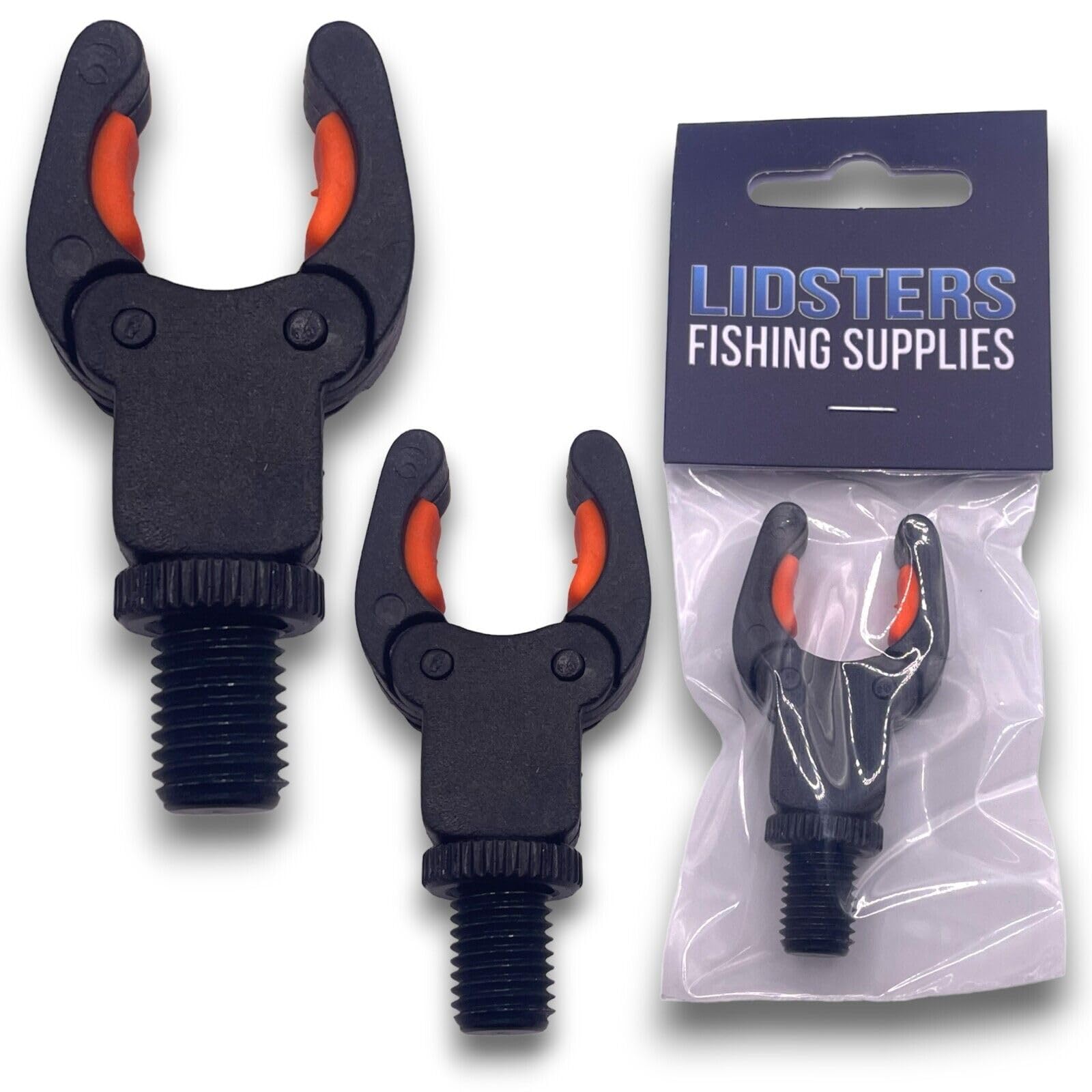 2 x LFS Rod Rests Self Adjusting Secure Rod Back Butt Rest Carp Coarse Fishing Tackle Lidsters fishing (2 x Orange)