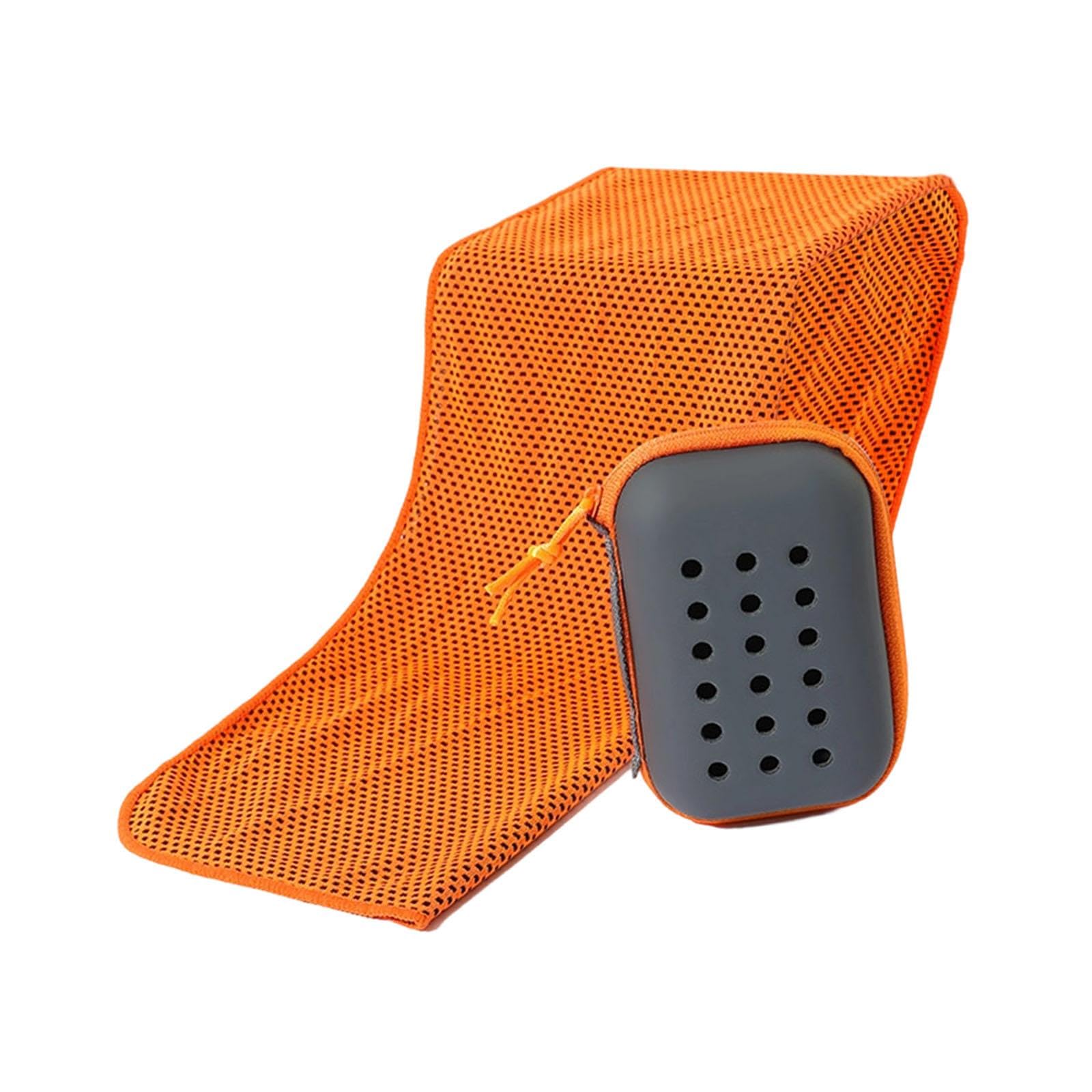 CALANDIS Cooling Towel Swimming Sweat Absorbent Lightweight Fishing Fitness with Case Orange | Gym Towels | Fitness Equipment & Gear | Fitness Running & Yoga | Sporting Goods-image-19