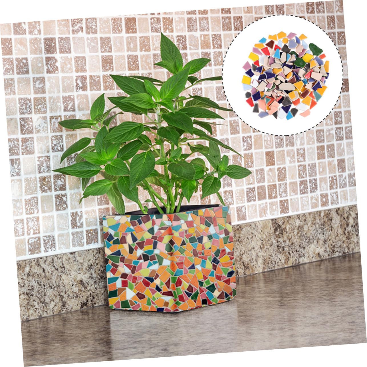 iplusmile 1sacchetto Tessere Mosaico in Pietre Irregolari Pezzi di Mosaico Fai da Te in Ceramica Accessori per Artigianato Artistico Design Dimensioni Irregolari per Facile Applicazione