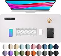 Vista 238 de Aothia Protector de escritorio de cuero, alfombrilla para ratón, alfombrilla de escritorio de oficina, secante de escritorio de cuero PU