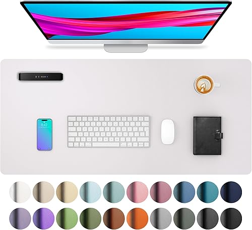 Miniatura 281 de Aothia Protector de escritorio de cuero, alfombrilla para mouse, alfombrilla de escritorio de oficina, antideslizante, de piel sintética, Agua,Azul