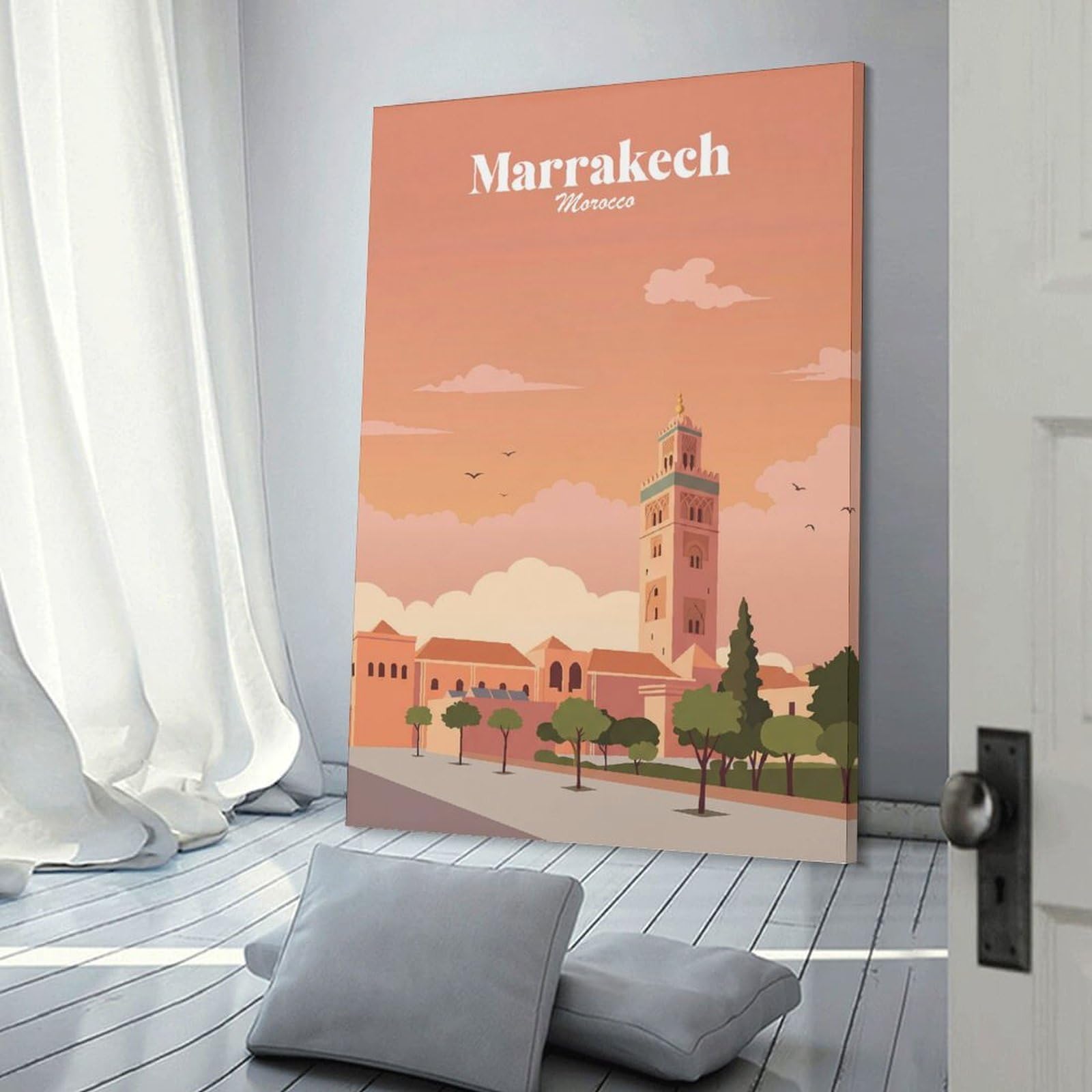 Junmoney Wall Art Print Marrakech Morocco, 20x30inch(50x75cm), for Living Room, Lounge Or Sitting Room, Eye Catching Artwork for Blank Walls