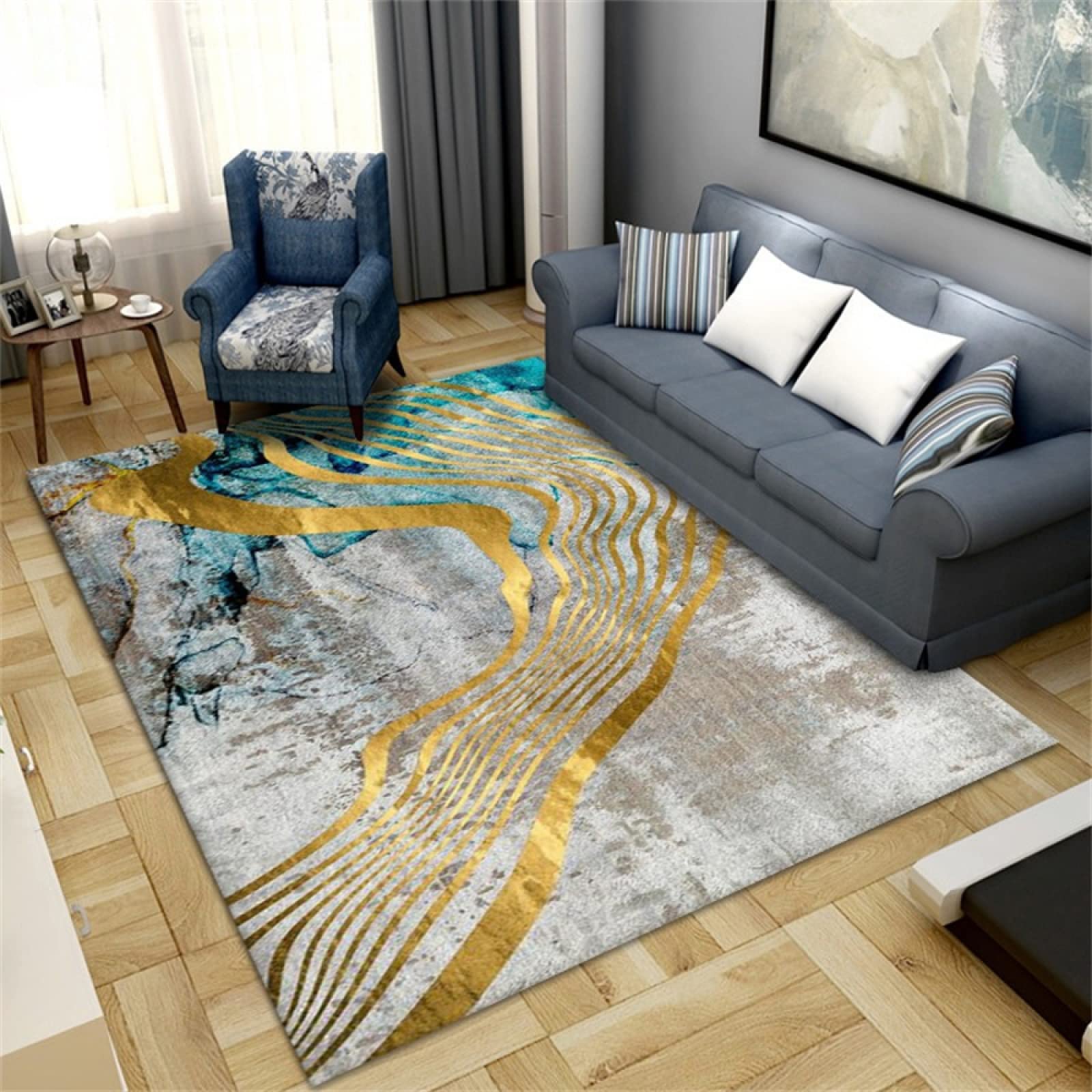 Tapis de sol extérieur multicolore 60x120cm antidérapant pour balcon et salon