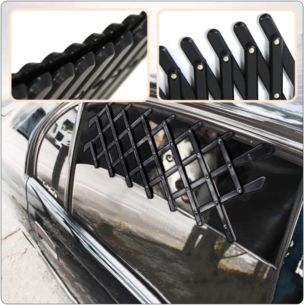 Toddmomy Car Window Pet Fence Portable Pet Barrier Fence Adjustable Enclosure for Dogs and Cats Easy to Install Retractable Design