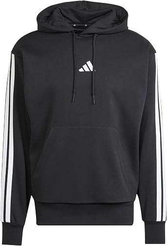 adidas Men's Essential Three Stripes Fleece Hoodie Hooded Sweatshirt