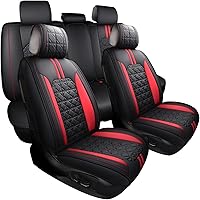 Vista 1 de YIERTAI Fundas de asiento de automóvil, impermeables, de piel sintética, ajuste universal para la mayoría de automóviles, sedanes, SUV, camiones