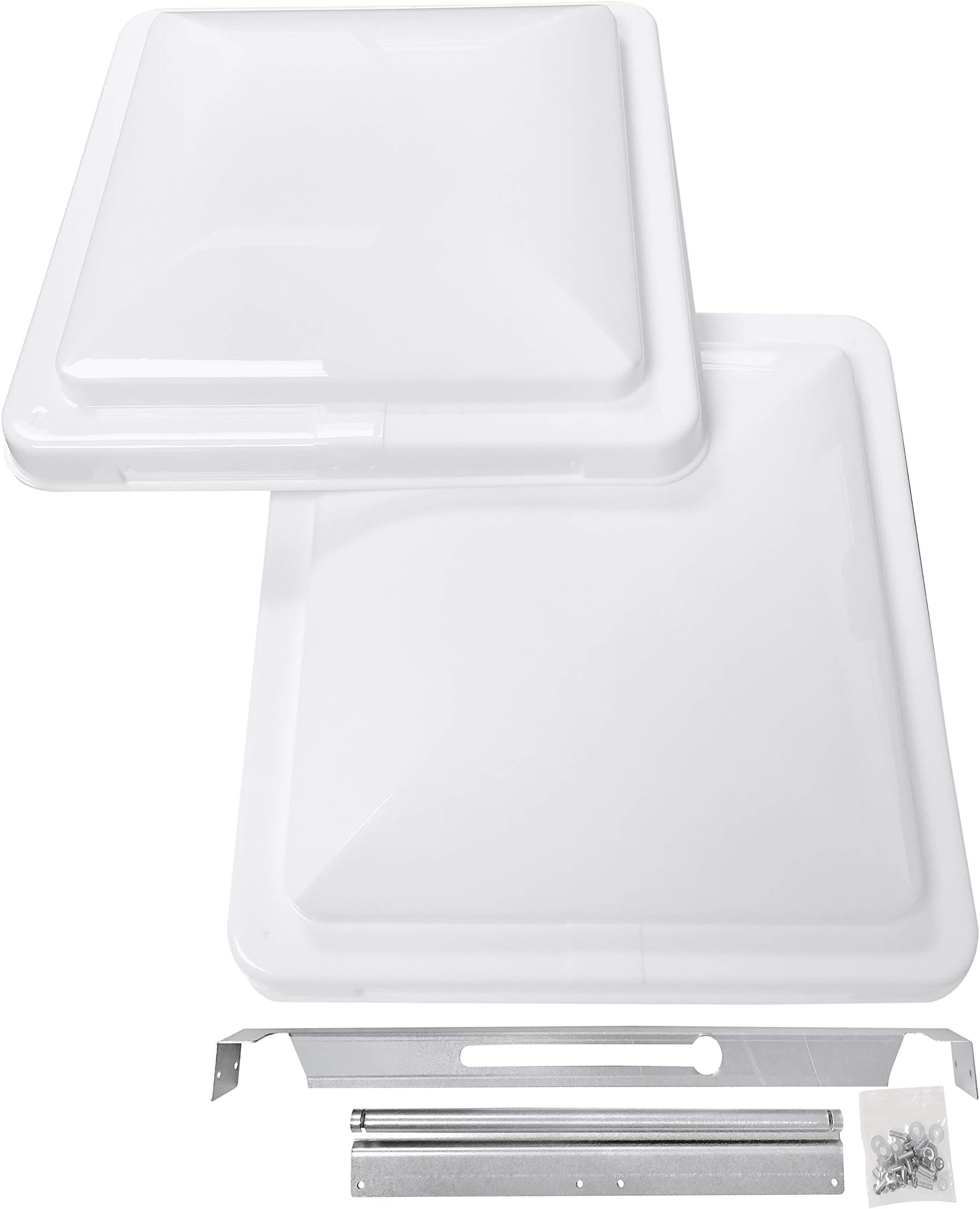 Camp'N 14 Inch Universal RV Roof Vent for Trailer, Camper, Motorhome - RV Vent Covers for Roof - OEM Lid Replacement (14 x 14 White 2-Pack)