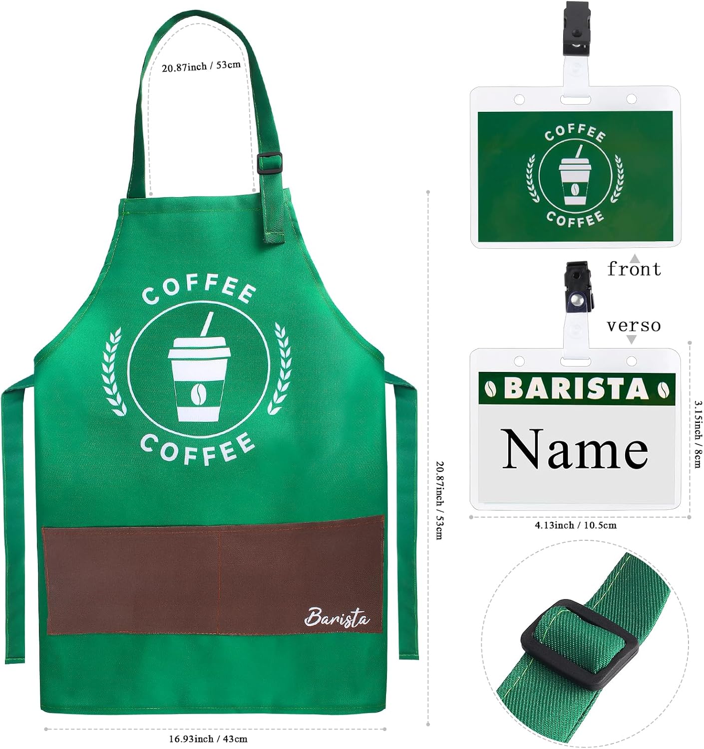 Kyson Kids Barista Costume Kit Café Attendant Costume Coffee Maker Outfit for Halloween Career Day Dress Up