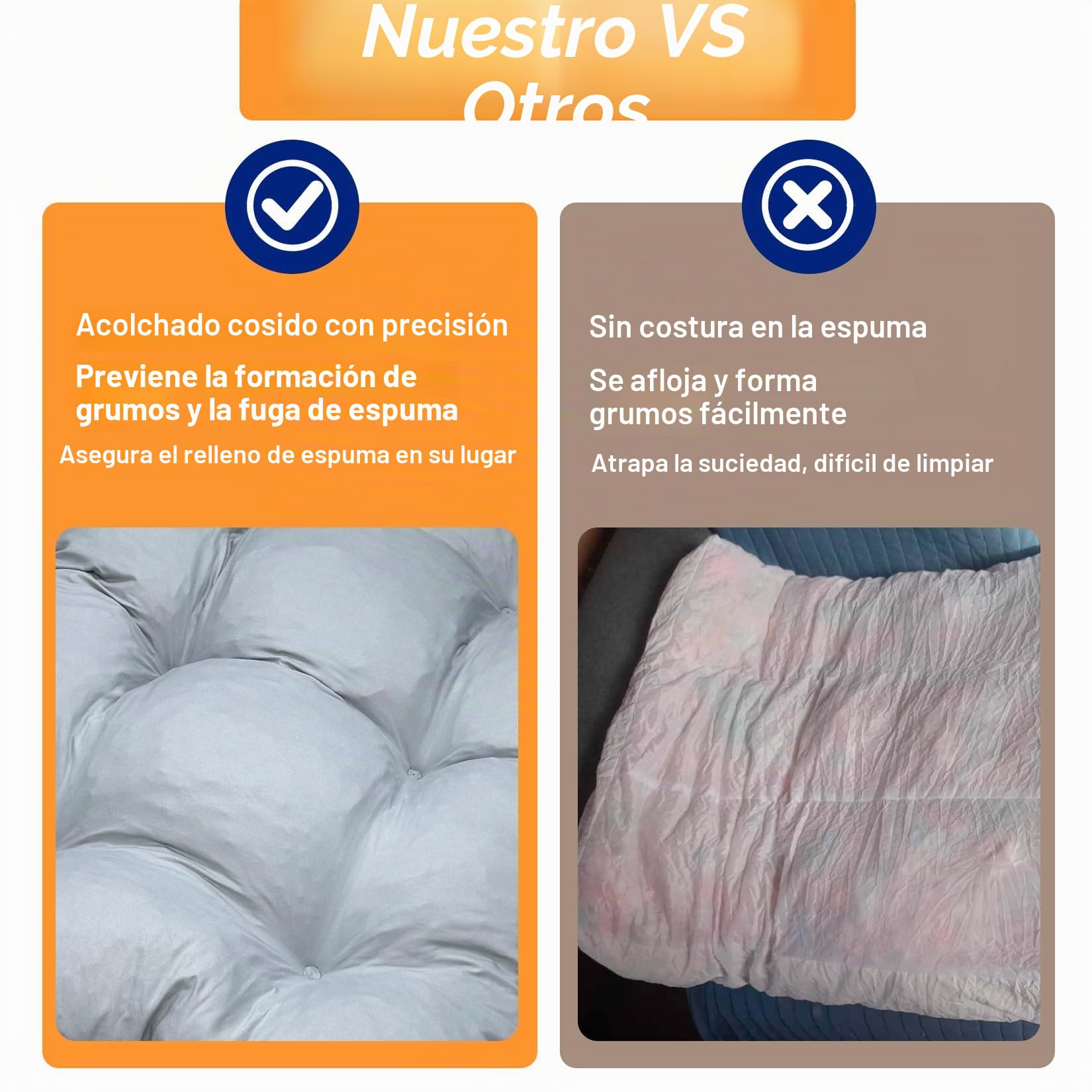 BingoPaw Cama Perro Ortopédica Extra Grande 103x69x10cm, Cama Perro Verano con Funda Desenfundable y Lavable, Forro Impermeable y Fondo Antideslizante, Beige XL