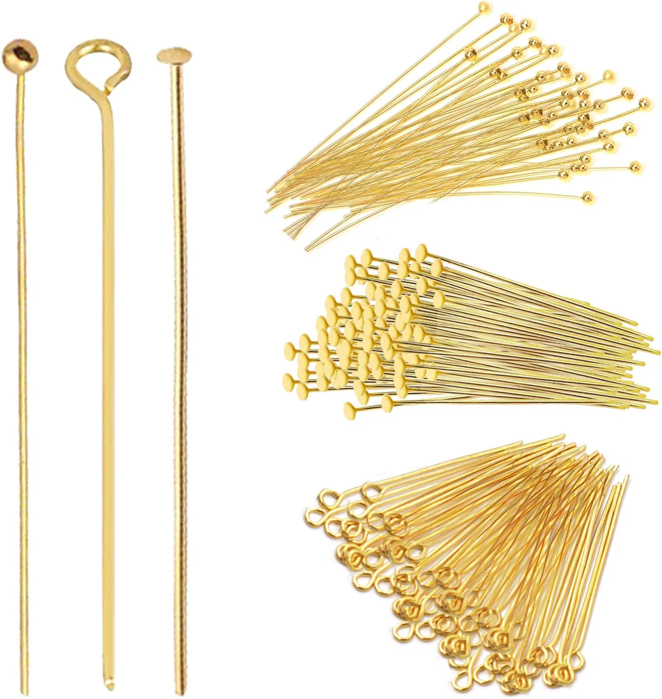600 Pcs Gold Head Pins for Jewelry Making Supplies Craft Earring
