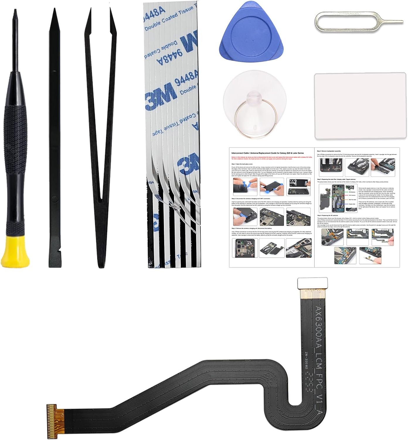 for Galaxy Tab A8 10.5 2021 LCD Display Flex Cable Ribbon Replacement Repair Part, Compatible with Tab A8 10.5 2021 SM-X200, SM-X205, with Toolkit